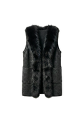 Black Fur Panel Vest