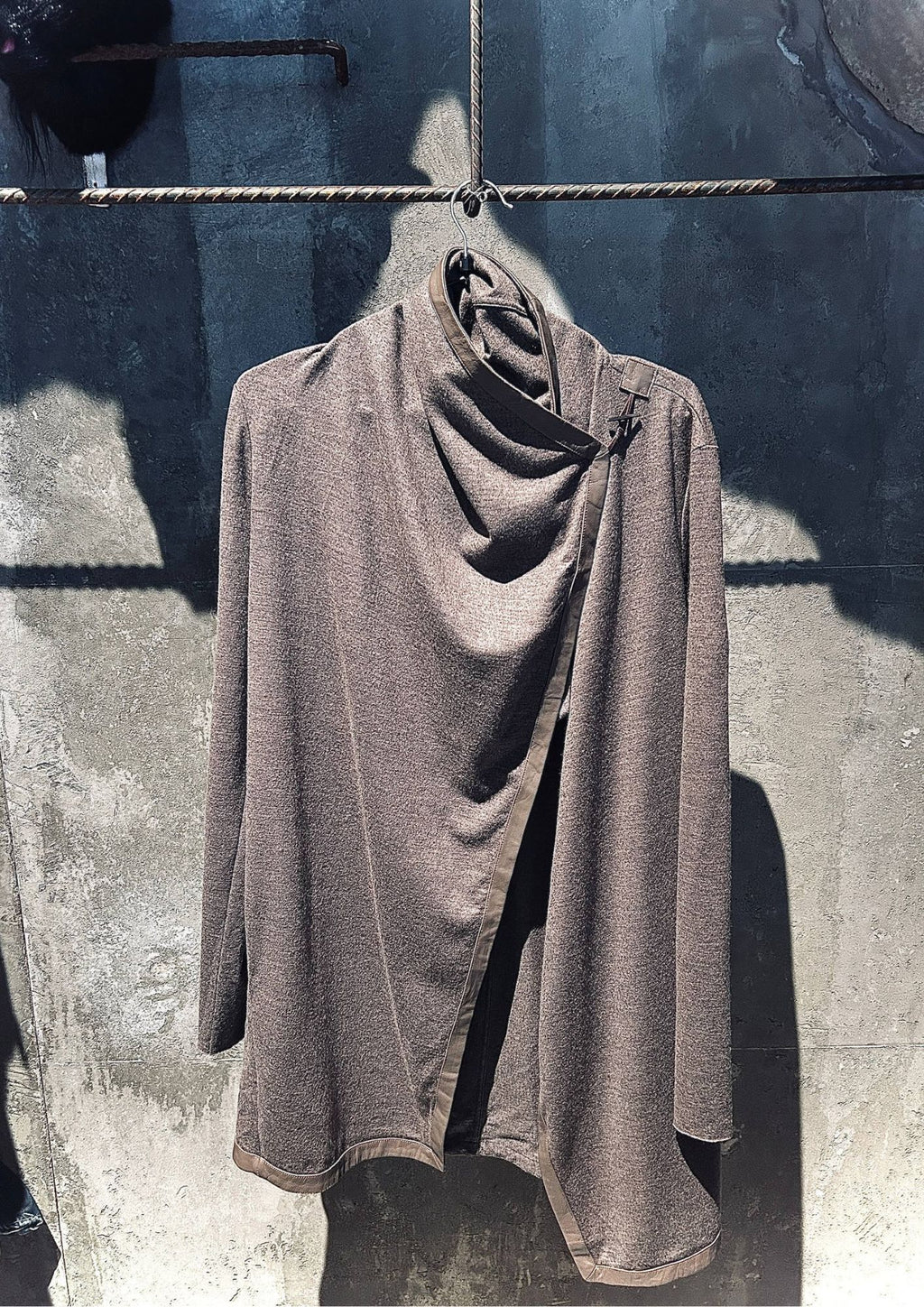 Helmut Lang Asymmetric Drape Wool Top