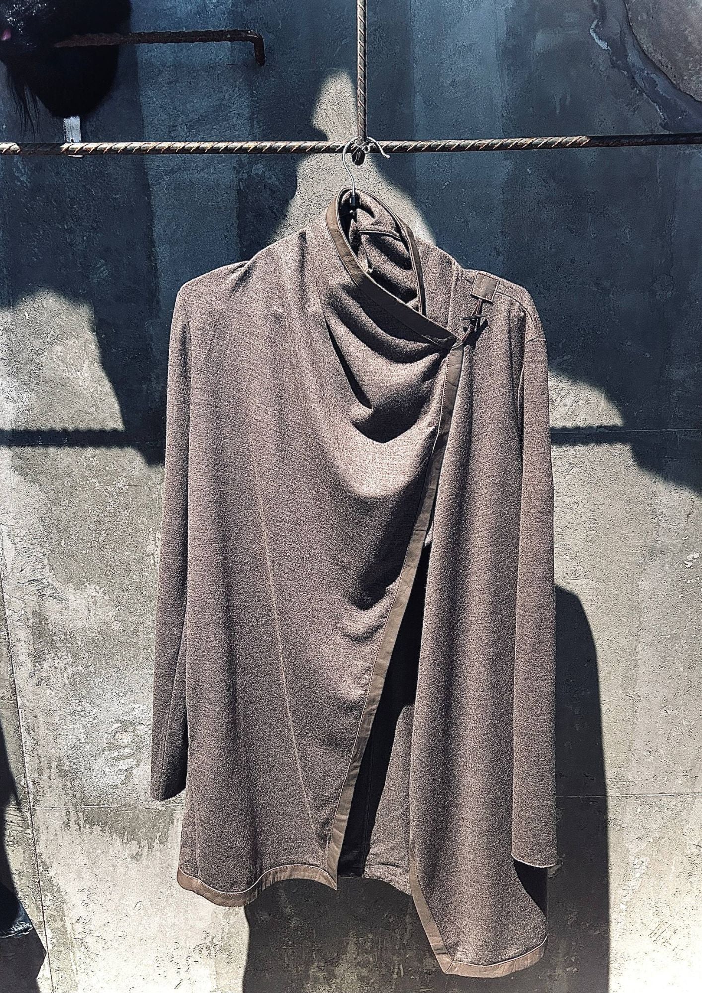 Helmut Lang Asymmetric Drape Wool Top