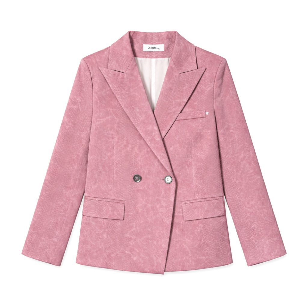 Crocodile Shape Sheep Skin Blazer