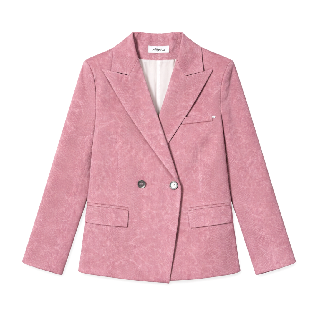 Crocodile Shape Sheep Skin Blazer