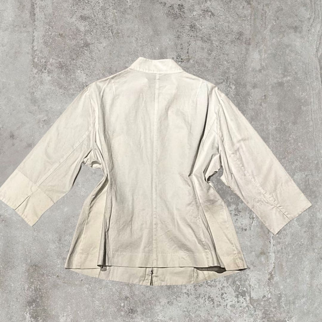 Structured Utility  Zip Jacket in Chalk