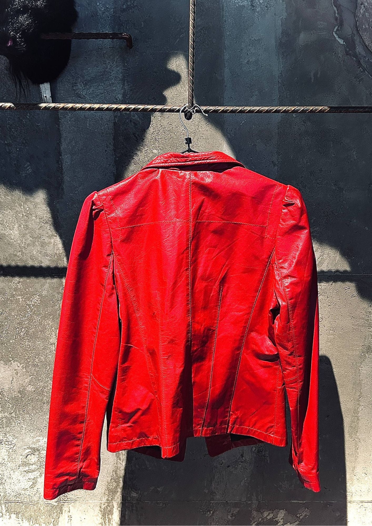 ARCHIVAL Magenta Soft Lambskin Leather Biker Jacket