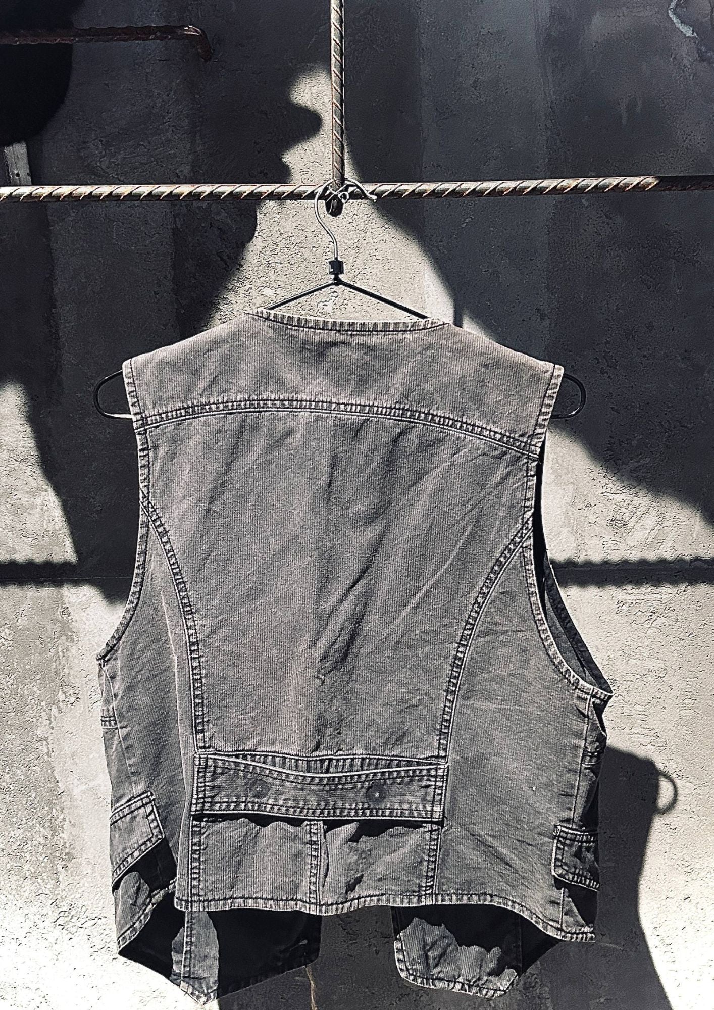 Number (N)ine Black Denim Utility Vest