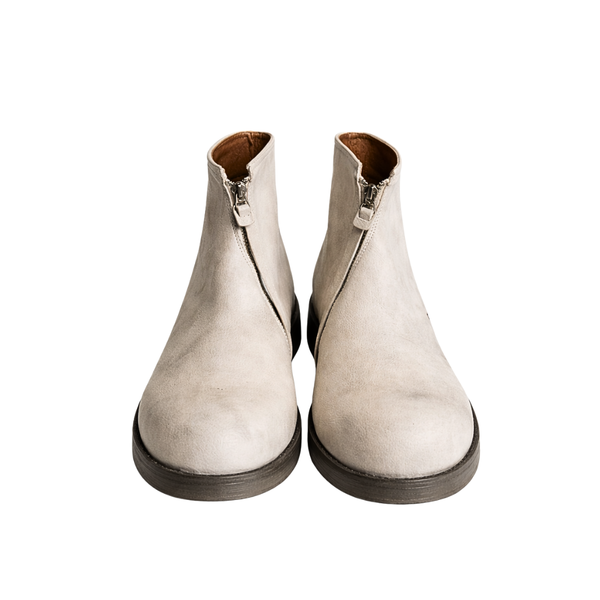 Off-White Cowhide Leather Cross Zip Boots