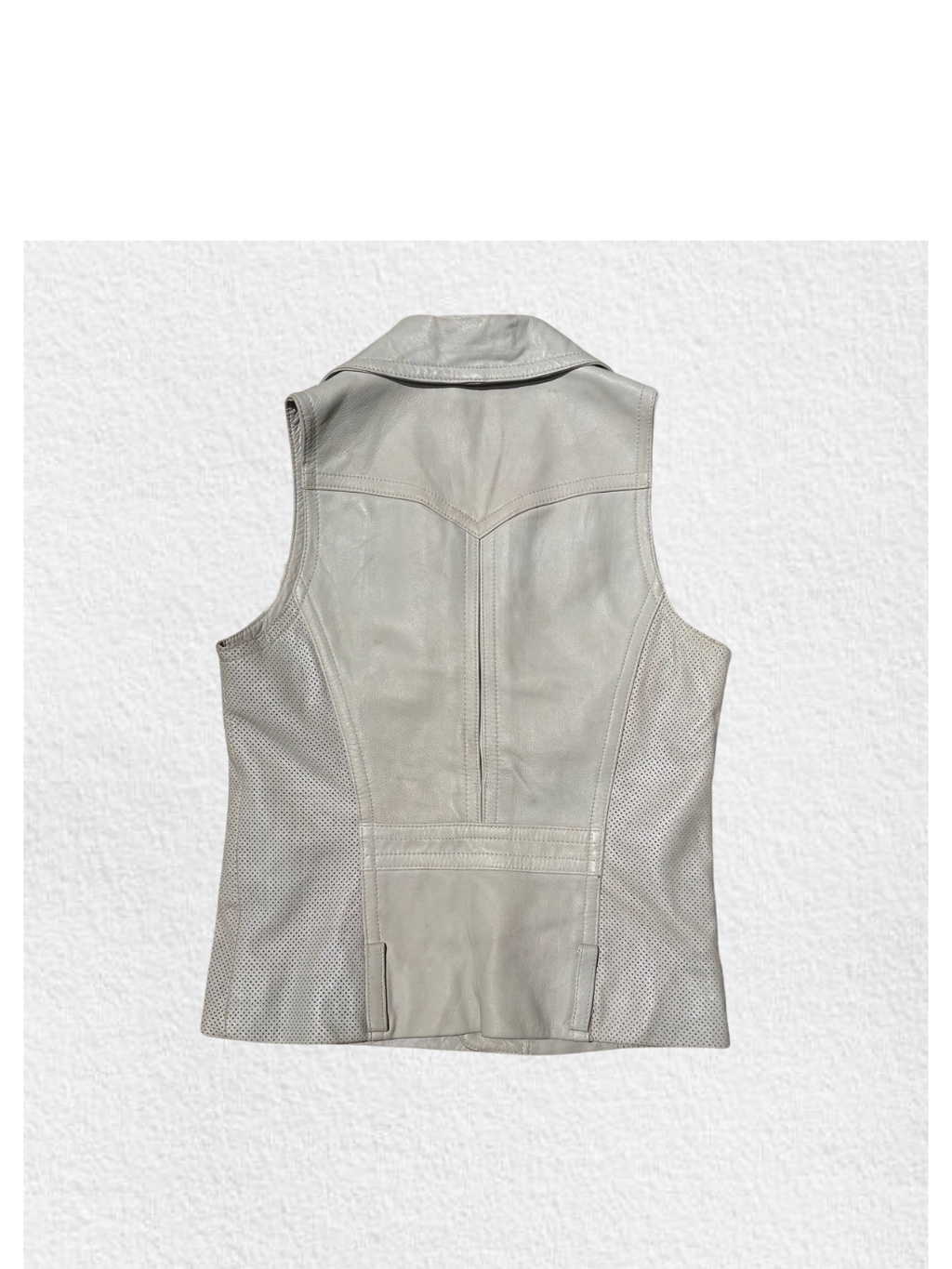 Moussy Leather Grid Mesh Moto Vest