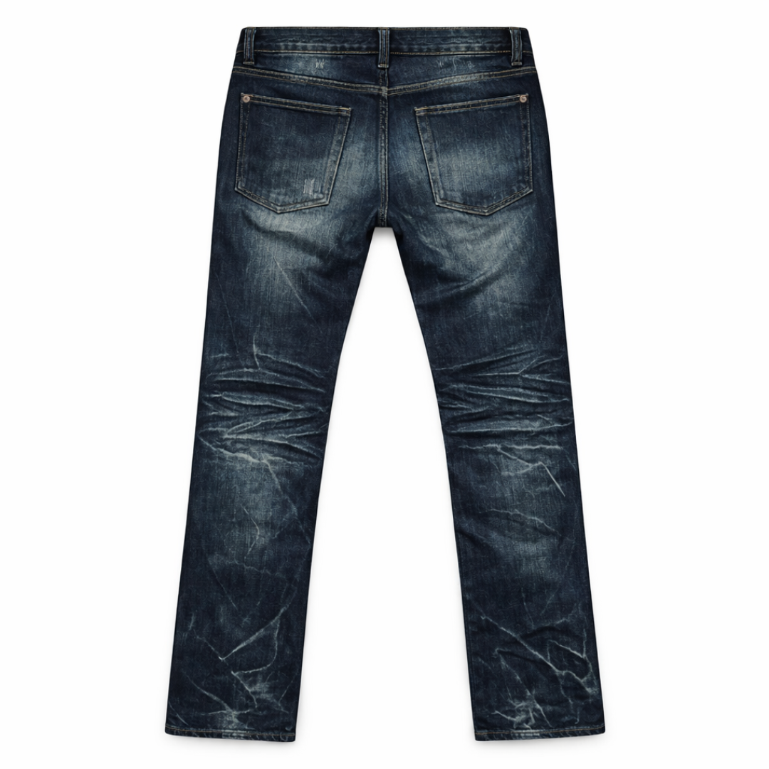 High Contrast Coated Resin Treated Denim