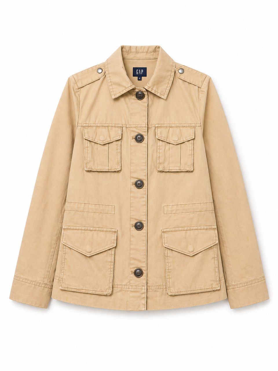 Beige Military Style Jacket