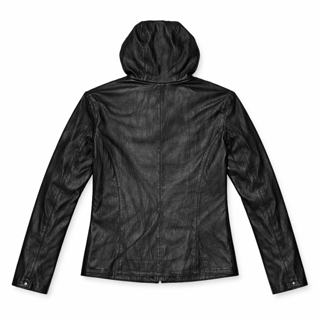 Tactical Lamb Skin Hoodie Leather Jacket