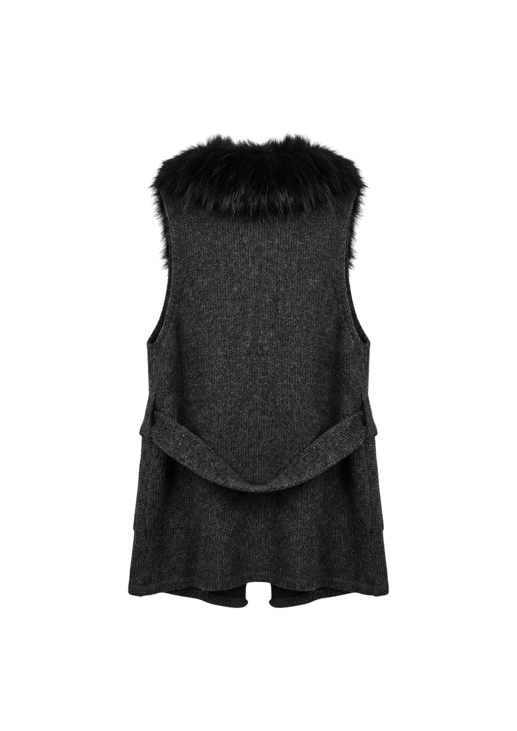 Black Fur Panel Vest