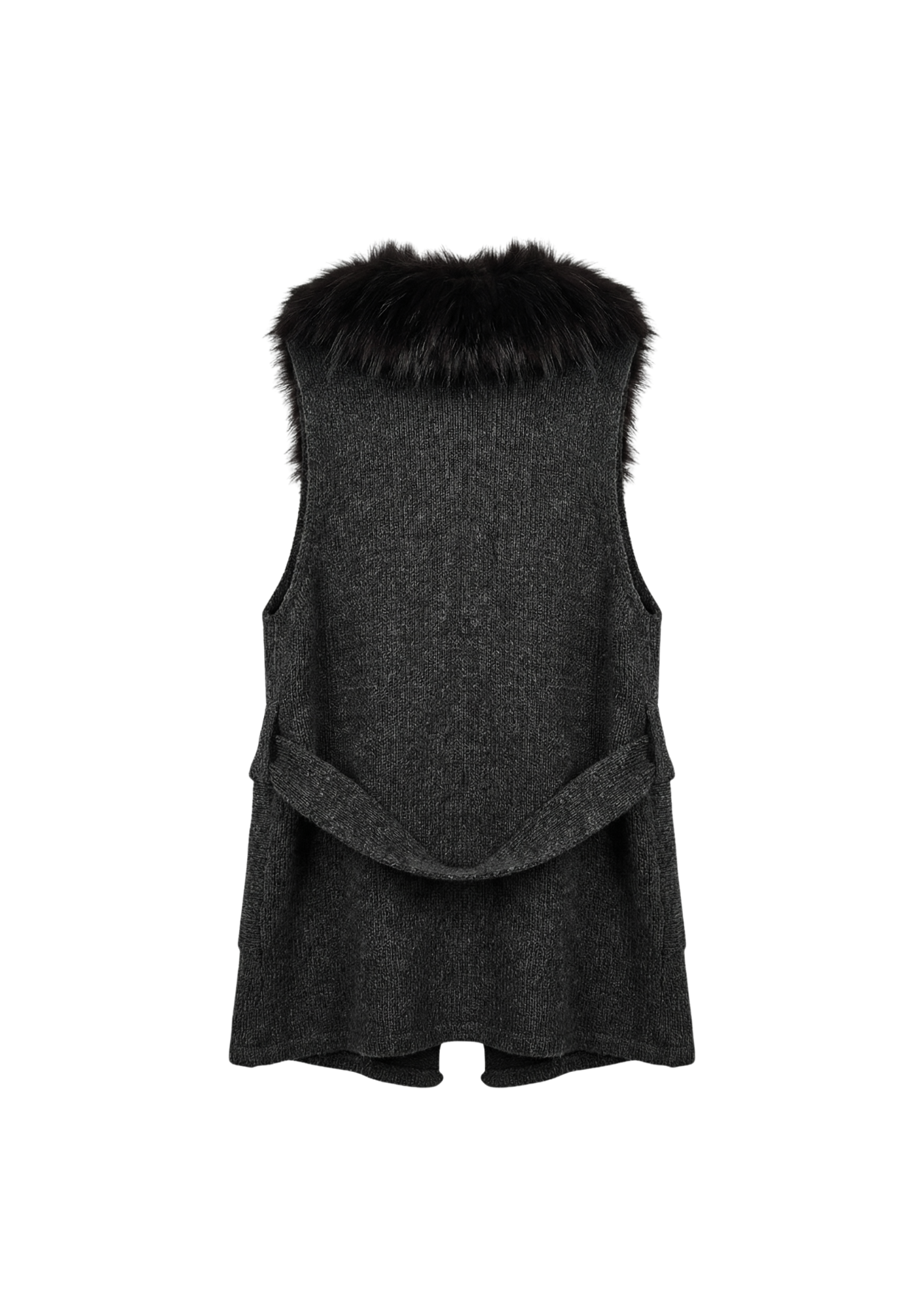 Black Fur Panel Vest