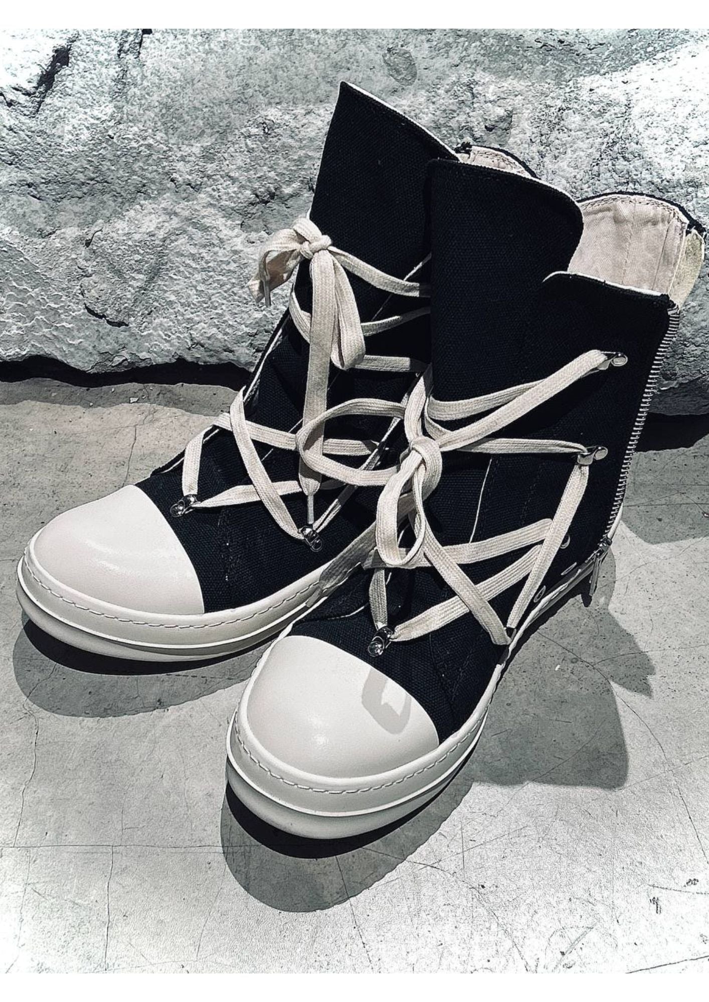 High-Top Lace-Up Boots
