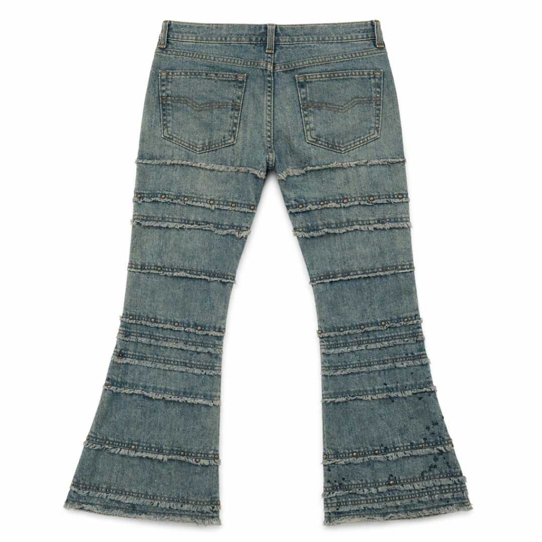 Algonquins Japanese Deconstructed Flare Denim