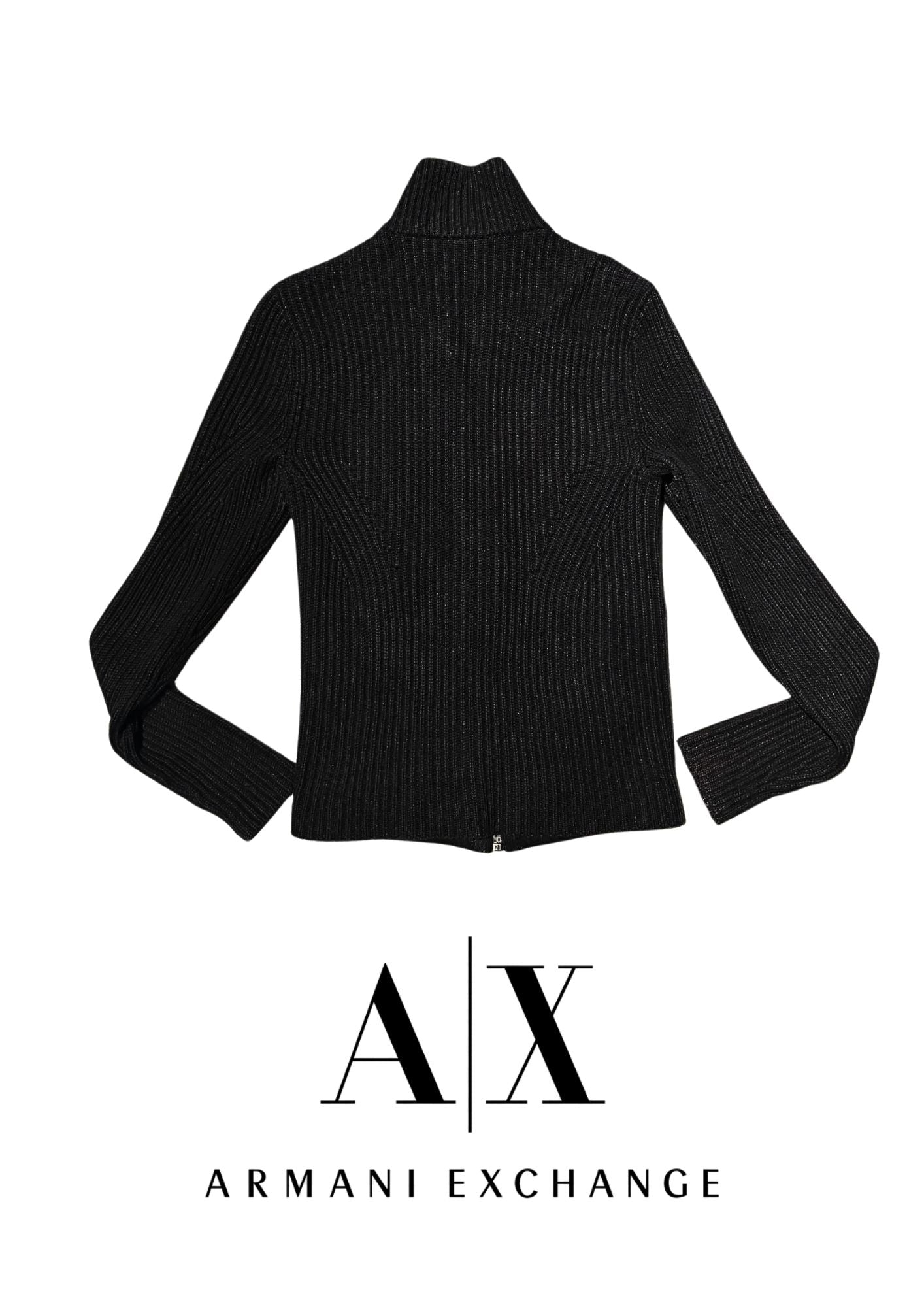 Armani Exchange (A|X) Full-Zip Ribbed Knit Hybrid Jacket