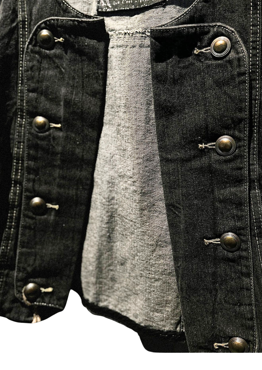 Structured Cropped Denim Jacket with Brass Hardware