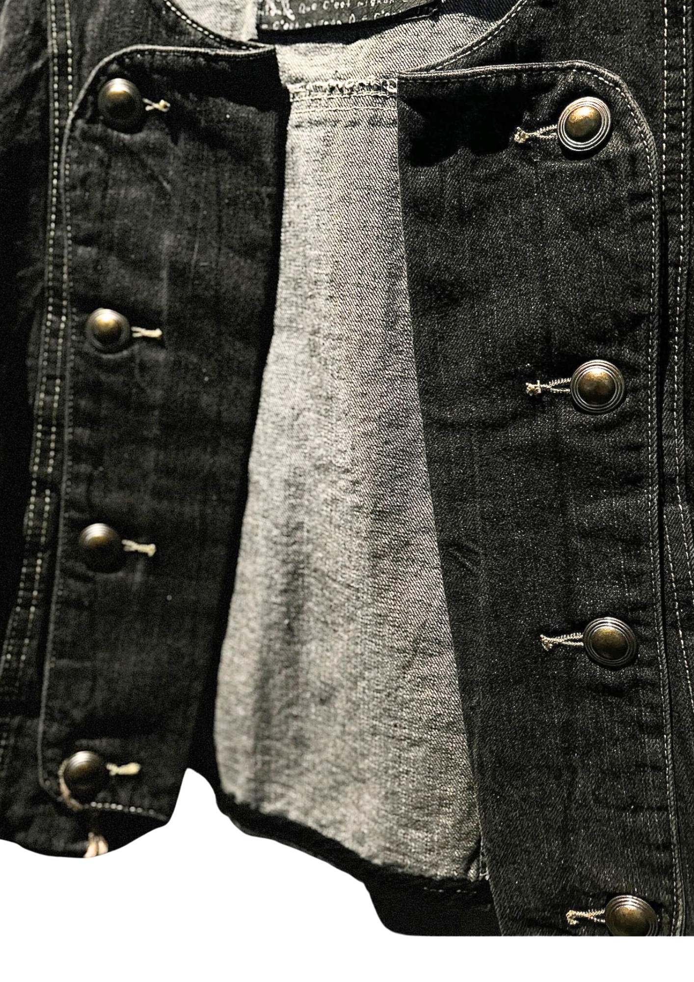 Structured Cropped Denim Jacket with Brass Hardware