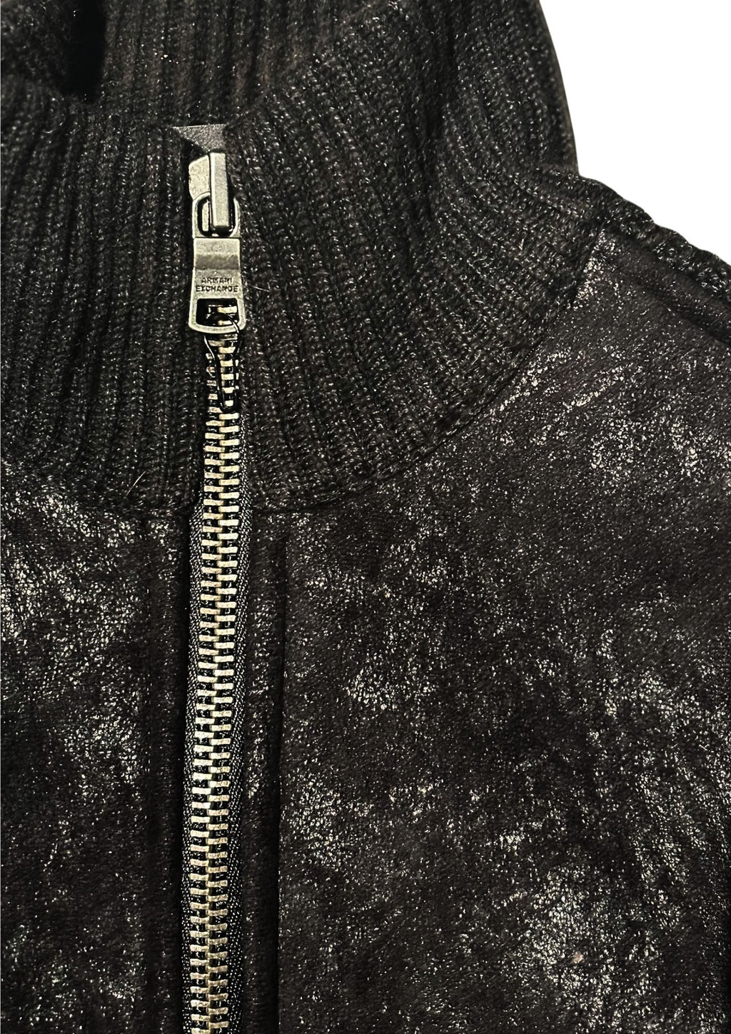 Armani Exchange (A|X) Full-Zip Ribbed Knit Hybrid Jacket
