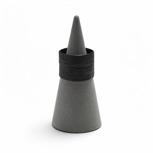 Black Bandage Ring RG00033 - Front view