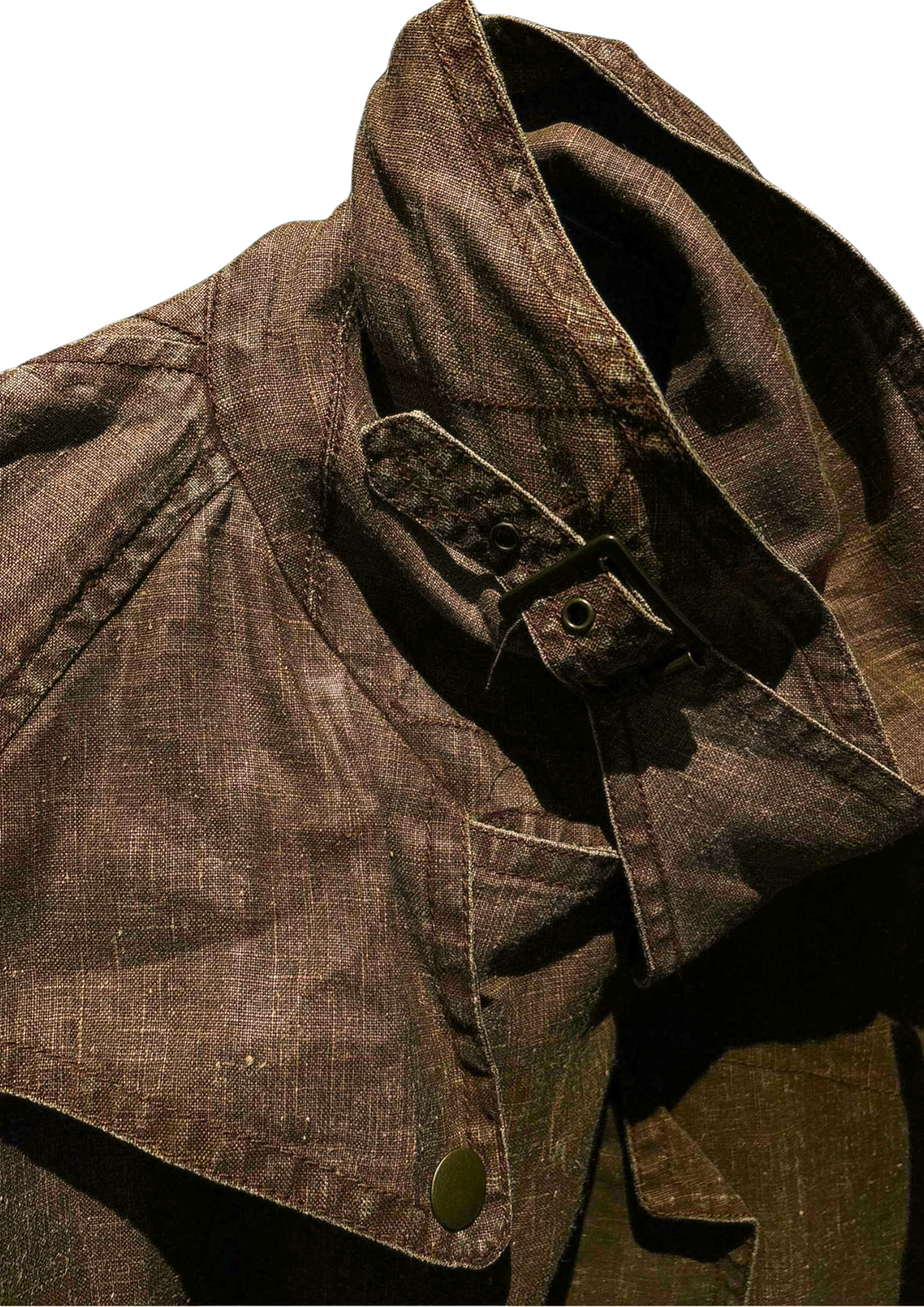 Archival Ralph Lauren Distressed Tobacco Asymmetrical Belted Jacket