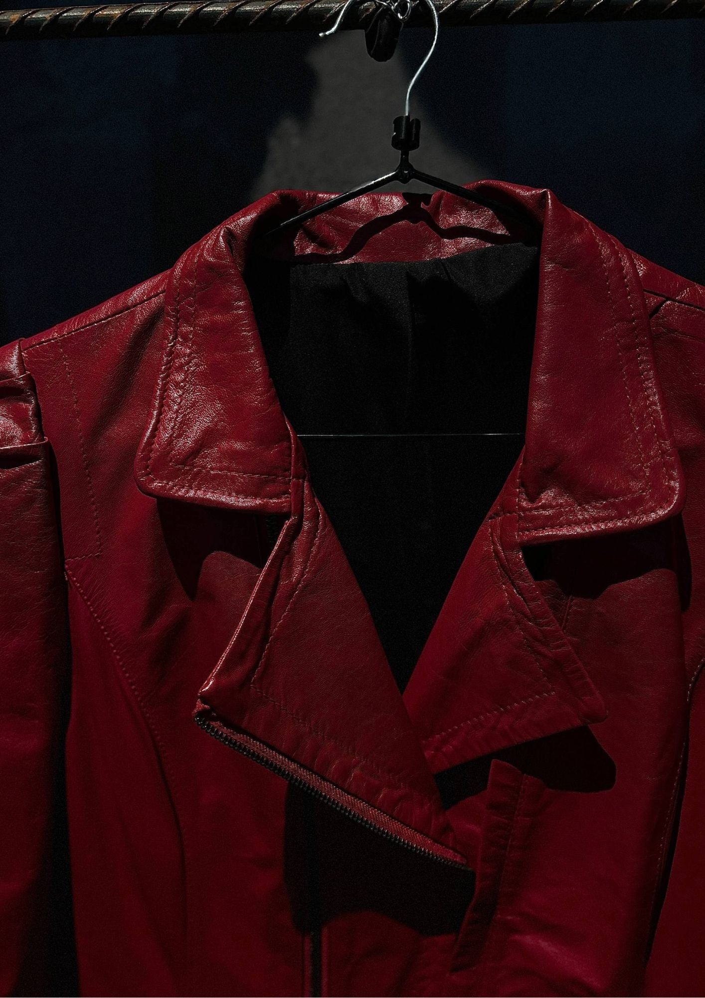 ARCHIVAL Magenta Soft Lambskin Leather Biker Jacket