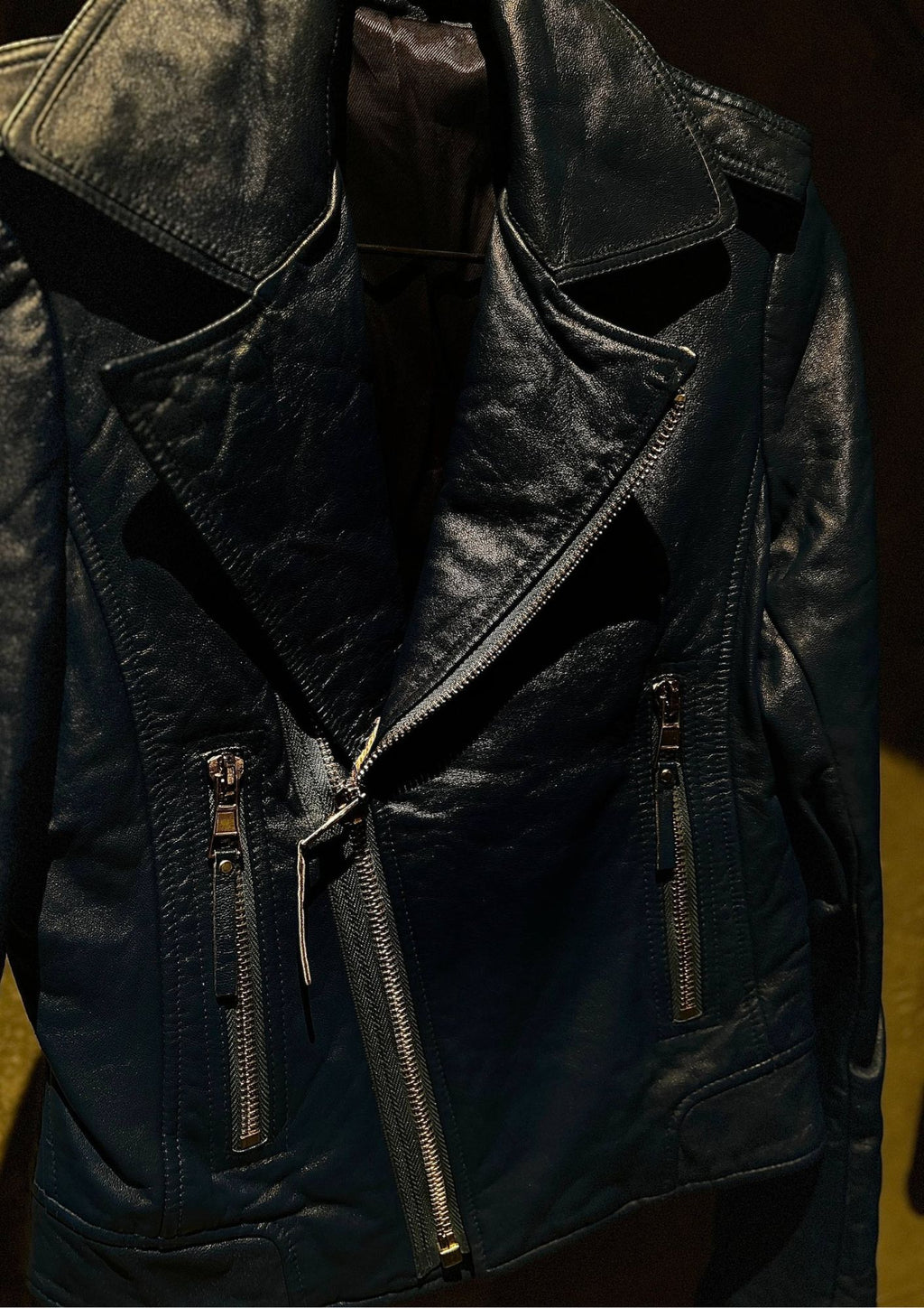 Vintage Cobalt Nappa Leather Jacket