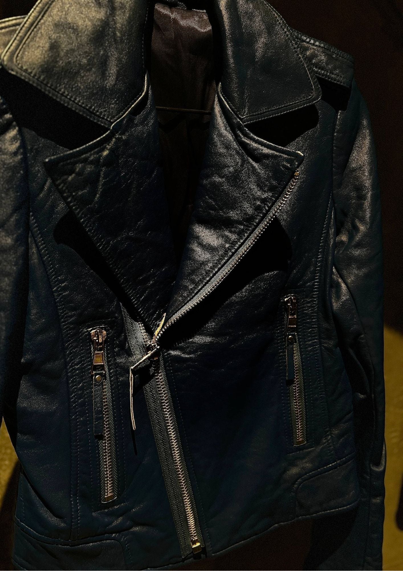 Vintage Cobalt Nappa Leather Jacket