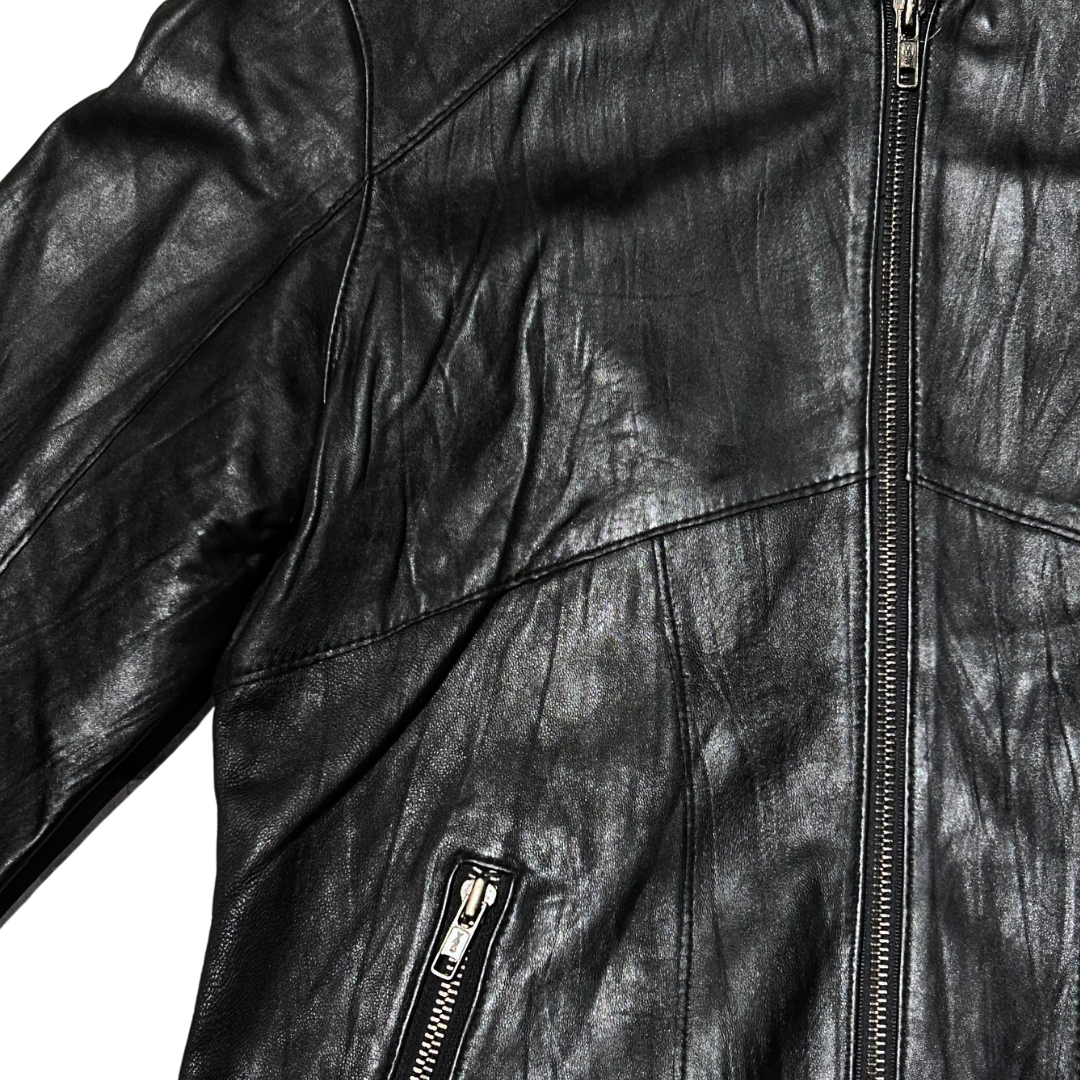Tactical Lamb Skin Hoodie Leather Jacket