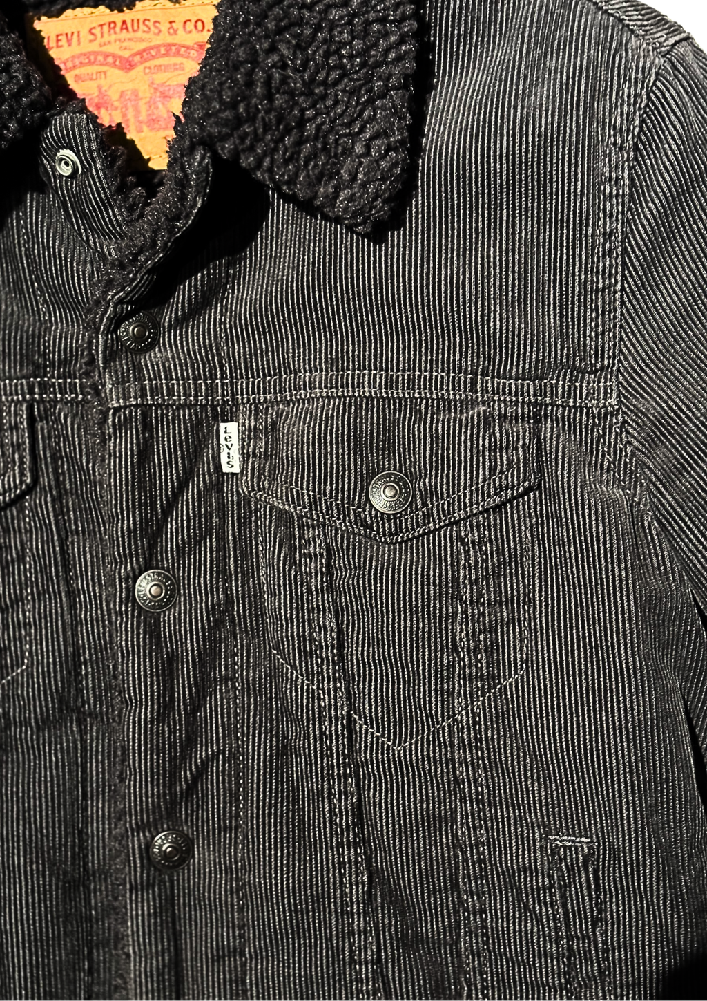 Archival Levi’s Sherpa-Lined Black Trucker Jacket