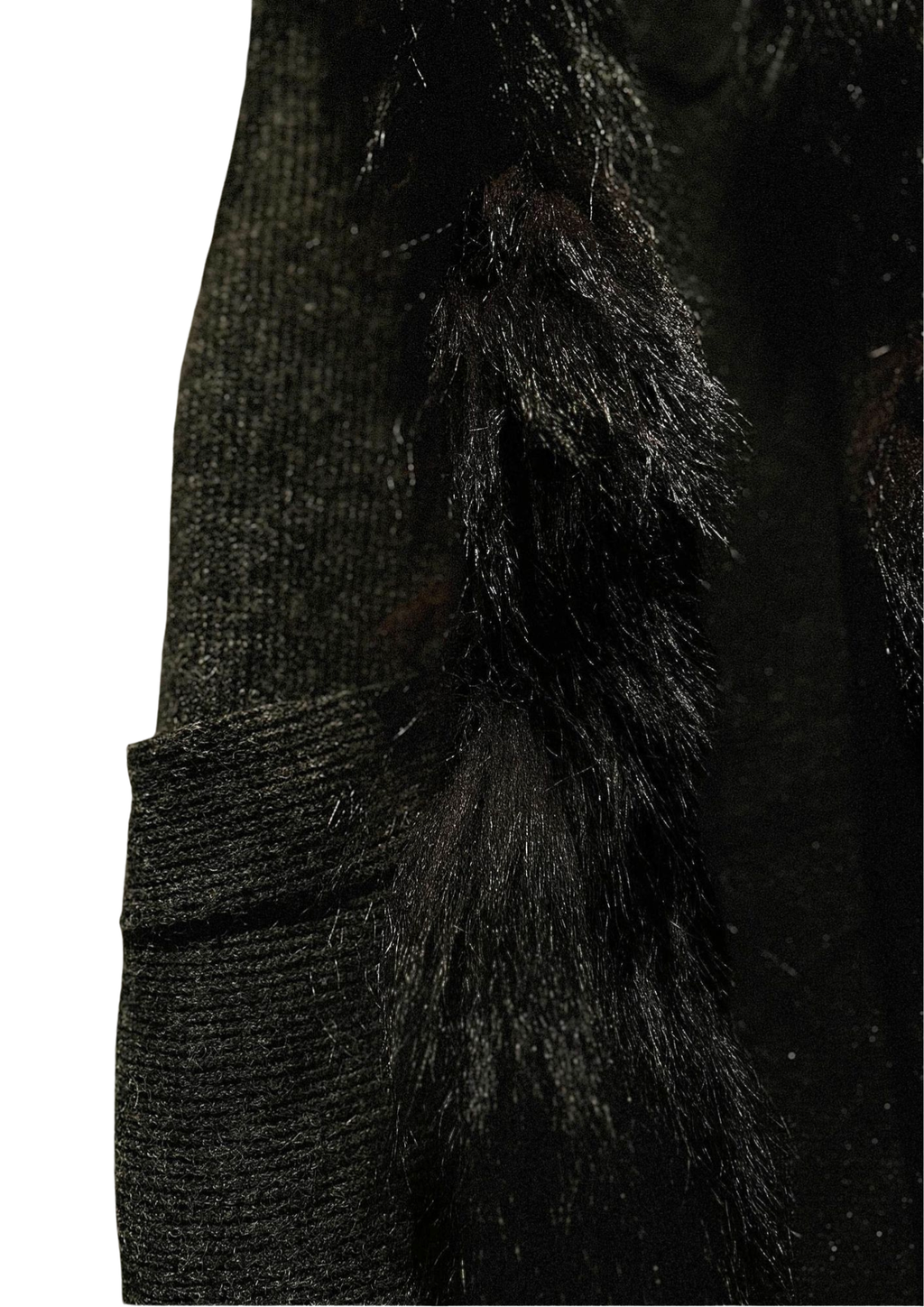 Black Fur Panel Vest