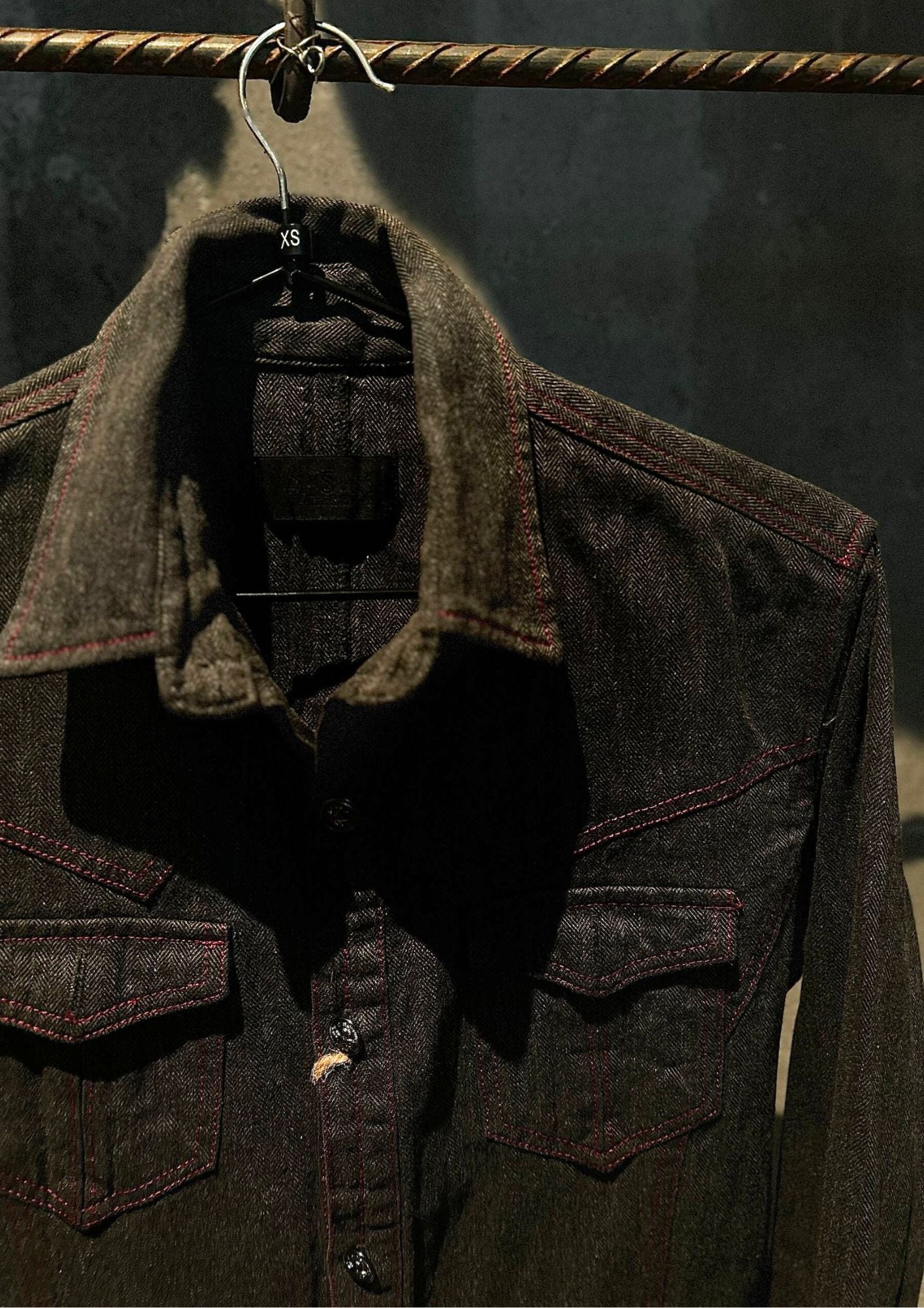 A.S.M Contrast Stitch Denim Shirt – Dark Wash