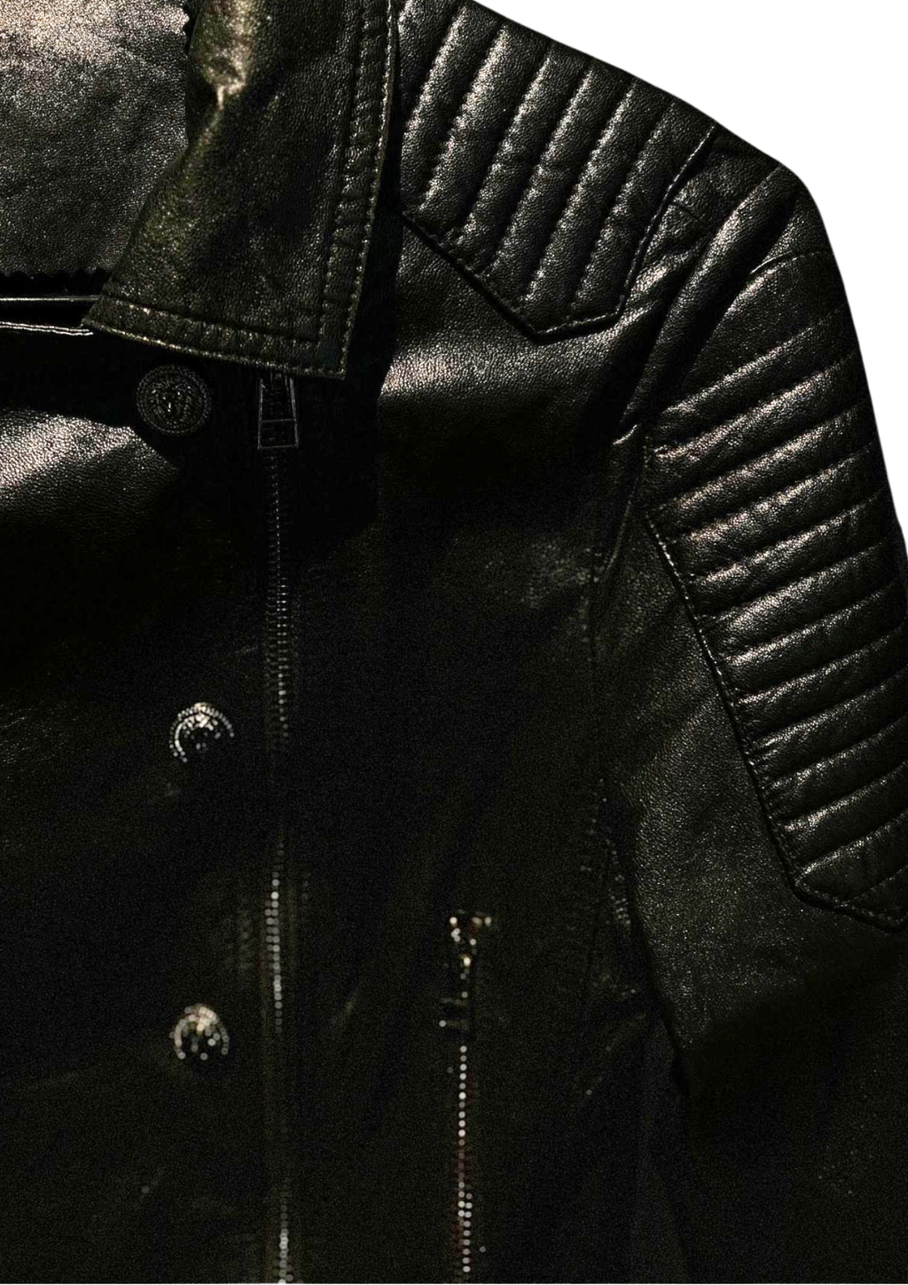 Vintage Biker's Lambskin Jacket - Detail view