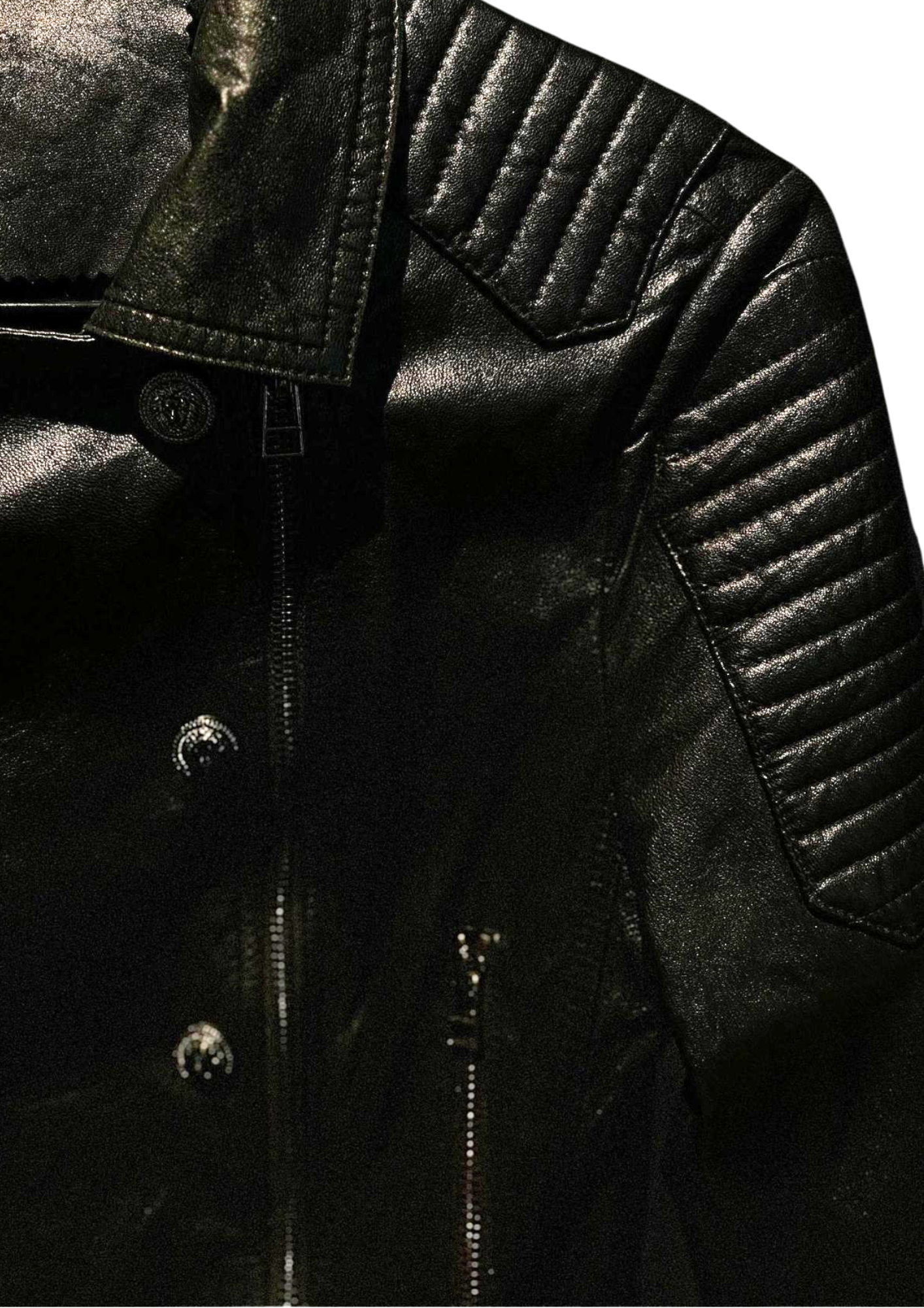 Vintage Biker's Lambskin Jacket - Detail view