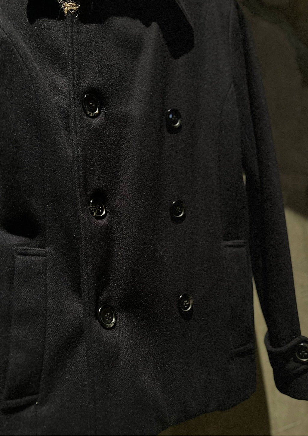 BEAMS BOY Wool Blend Peacoat – Navy