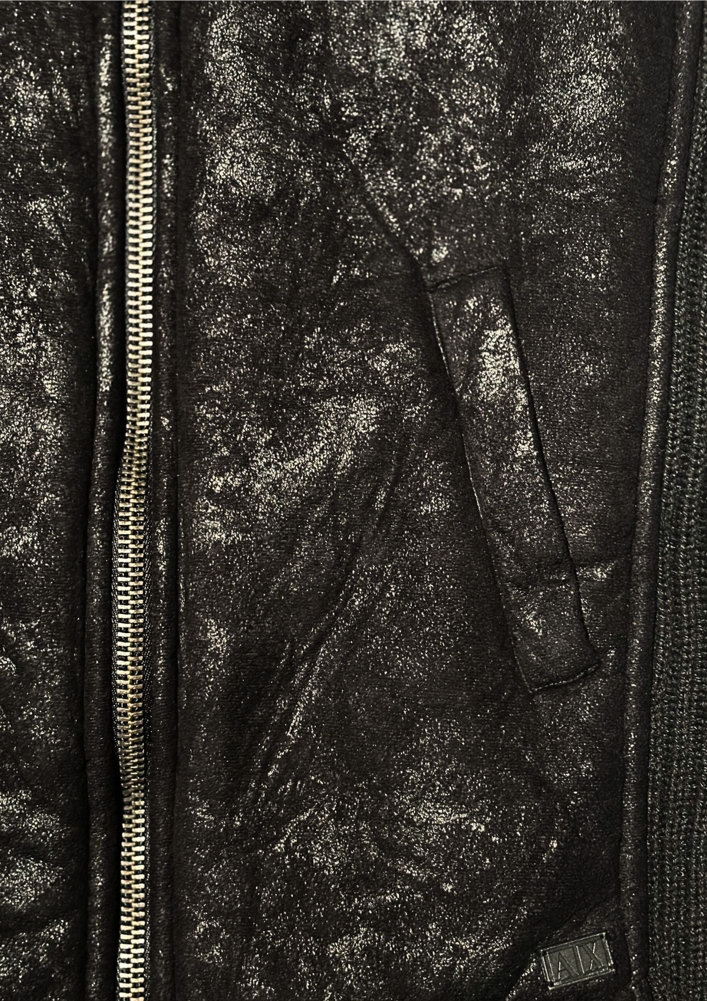 Armani Exchange (A|X) Full-Zip Ribbed Knit Hybrid Jacket