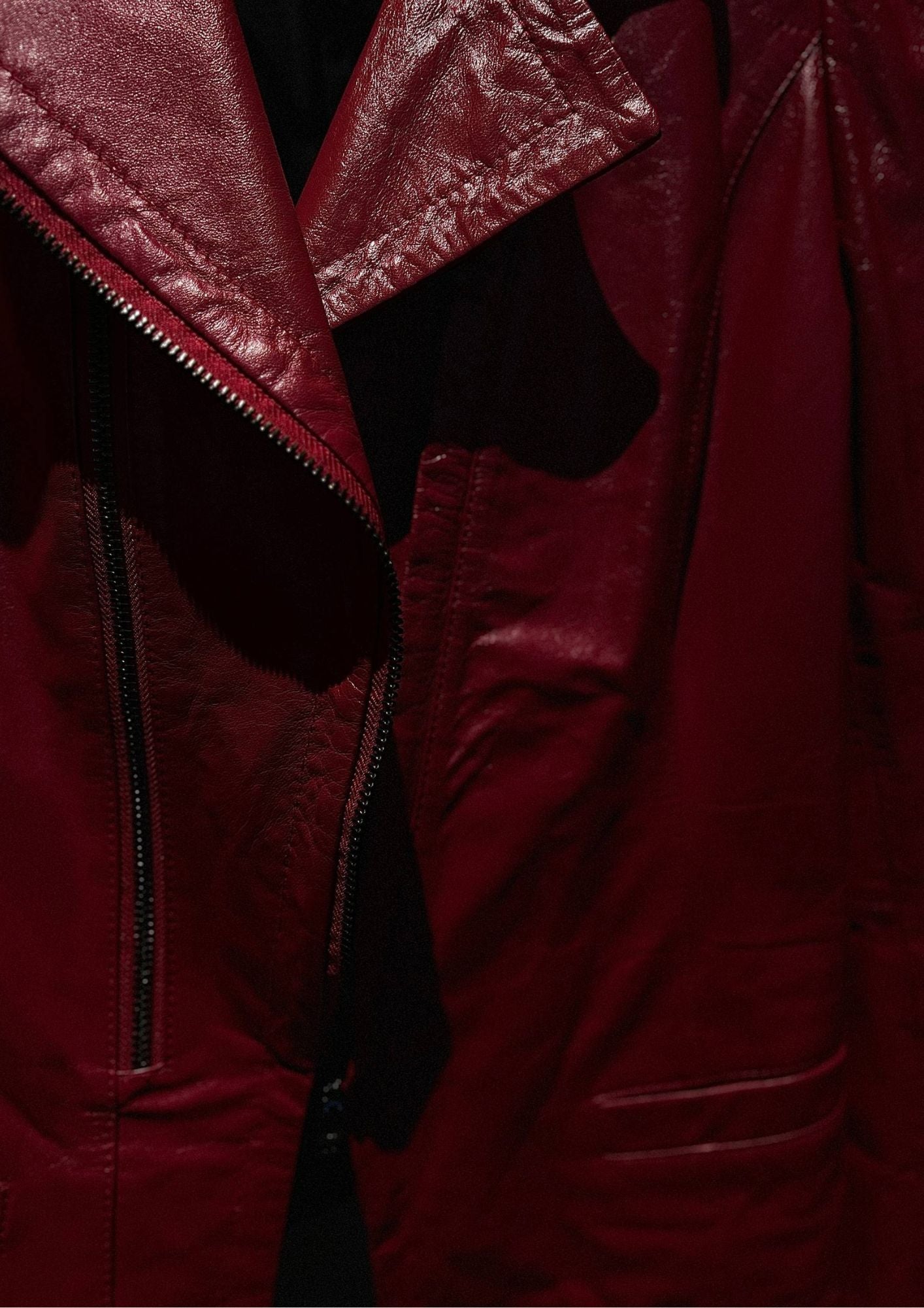 ARCHIVAL Magenta Soft Lambskin Leather Biker Jacket