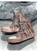 Distressed High-Top Boots
