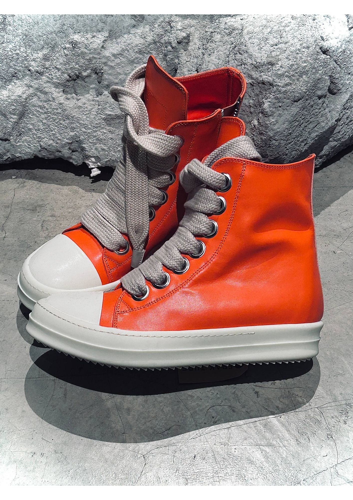 High-Top Sneakers – Orange