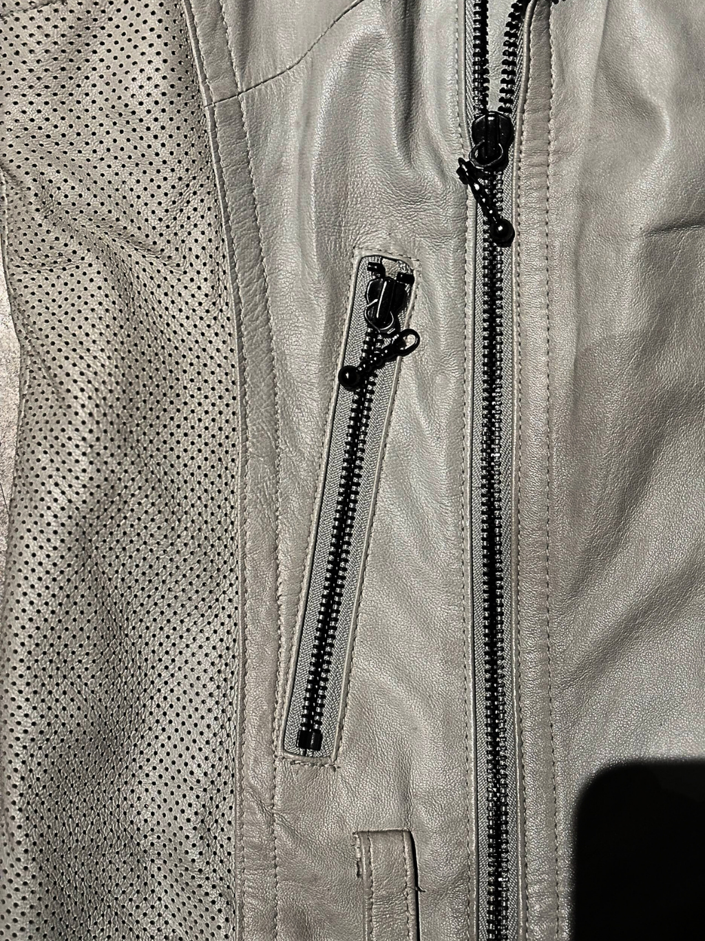 Moussy Leather Grid Mesh Moto Vest