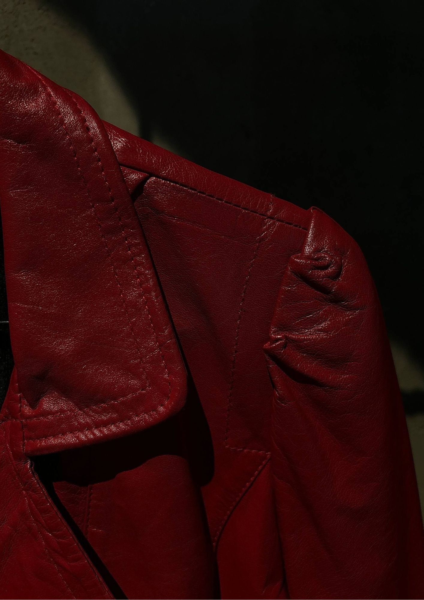 ARCHIVAL Magenta Soft Lambskin Leather Biker Jacket