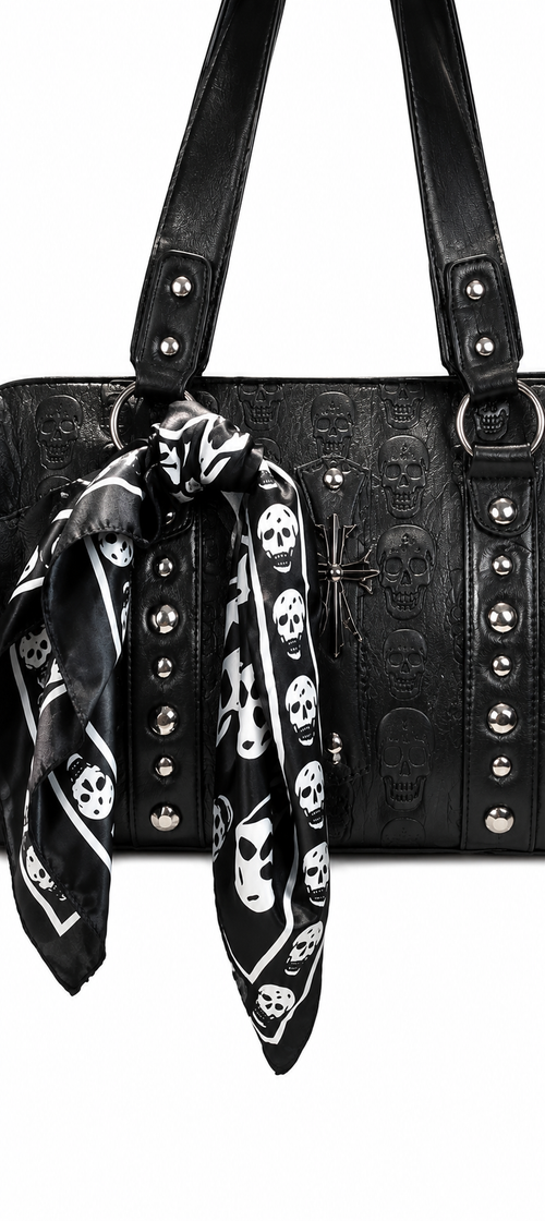 BAG33 - front detail with skull scarf