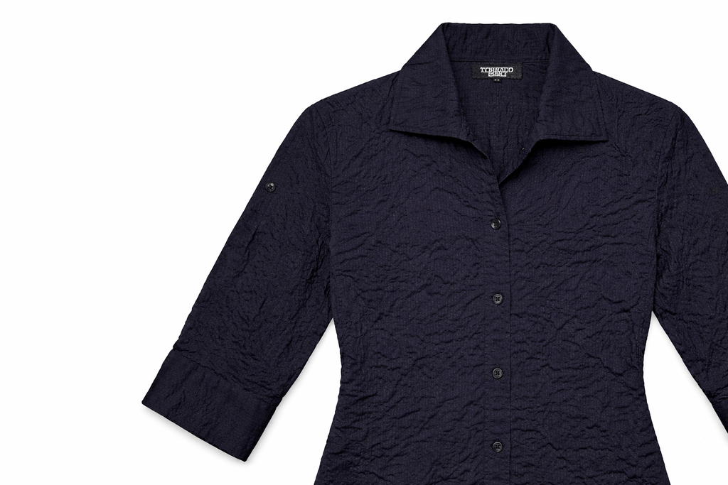 Tornado Mart Plisse Seersucker-style Crinkle Tech Top