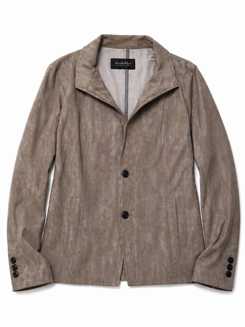 Tornado Mart Coated Distressed Metallic Blazer