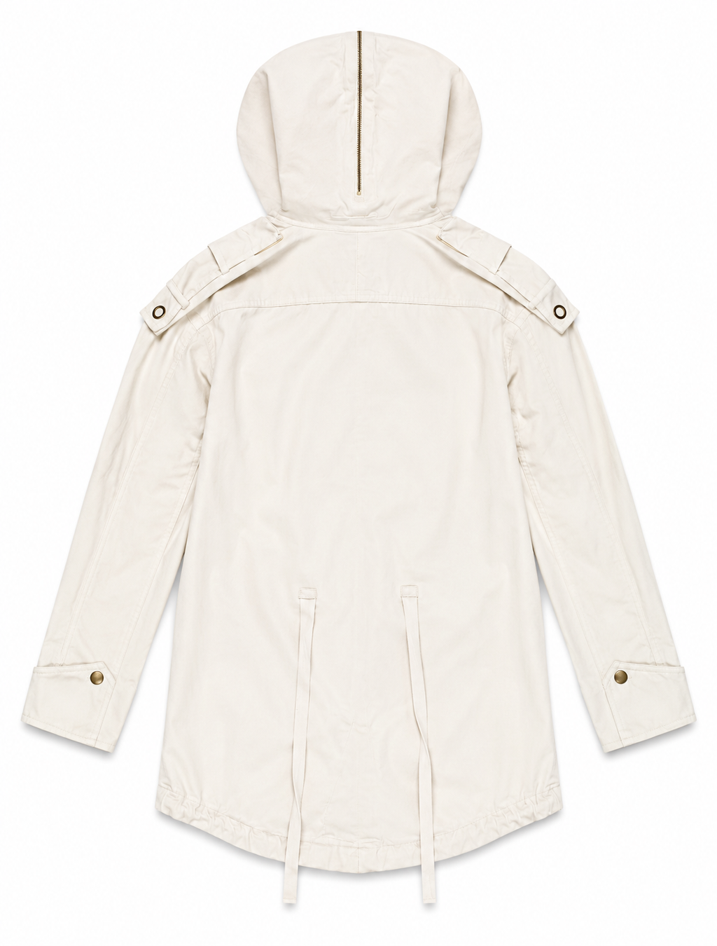White hooded coat on a white background