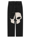 Archival Dual Skull Patchwork Distressed Denim