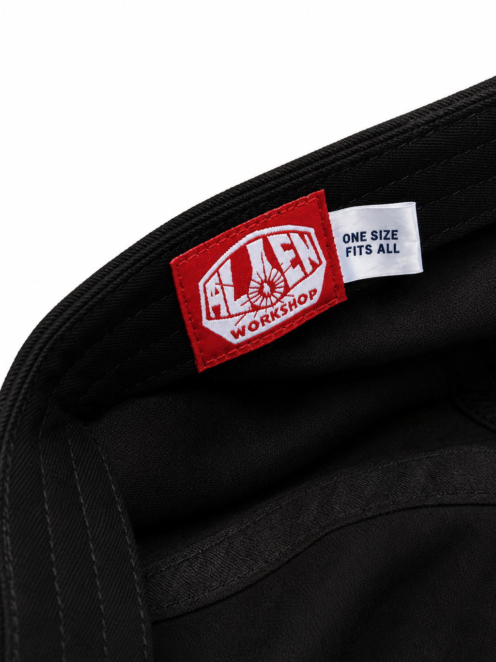 Front view of hat in 100% cotton showing the panel construction and archive detailing
