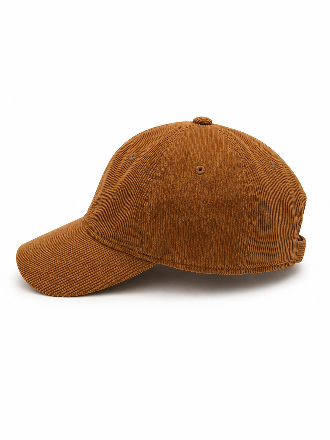 Front view of hat in 100% cotton showing the panel construction and archive detailing