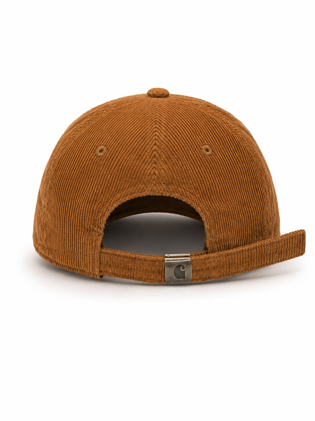 Front view of hat in 100% cotton showing the panel construction and archive detailing