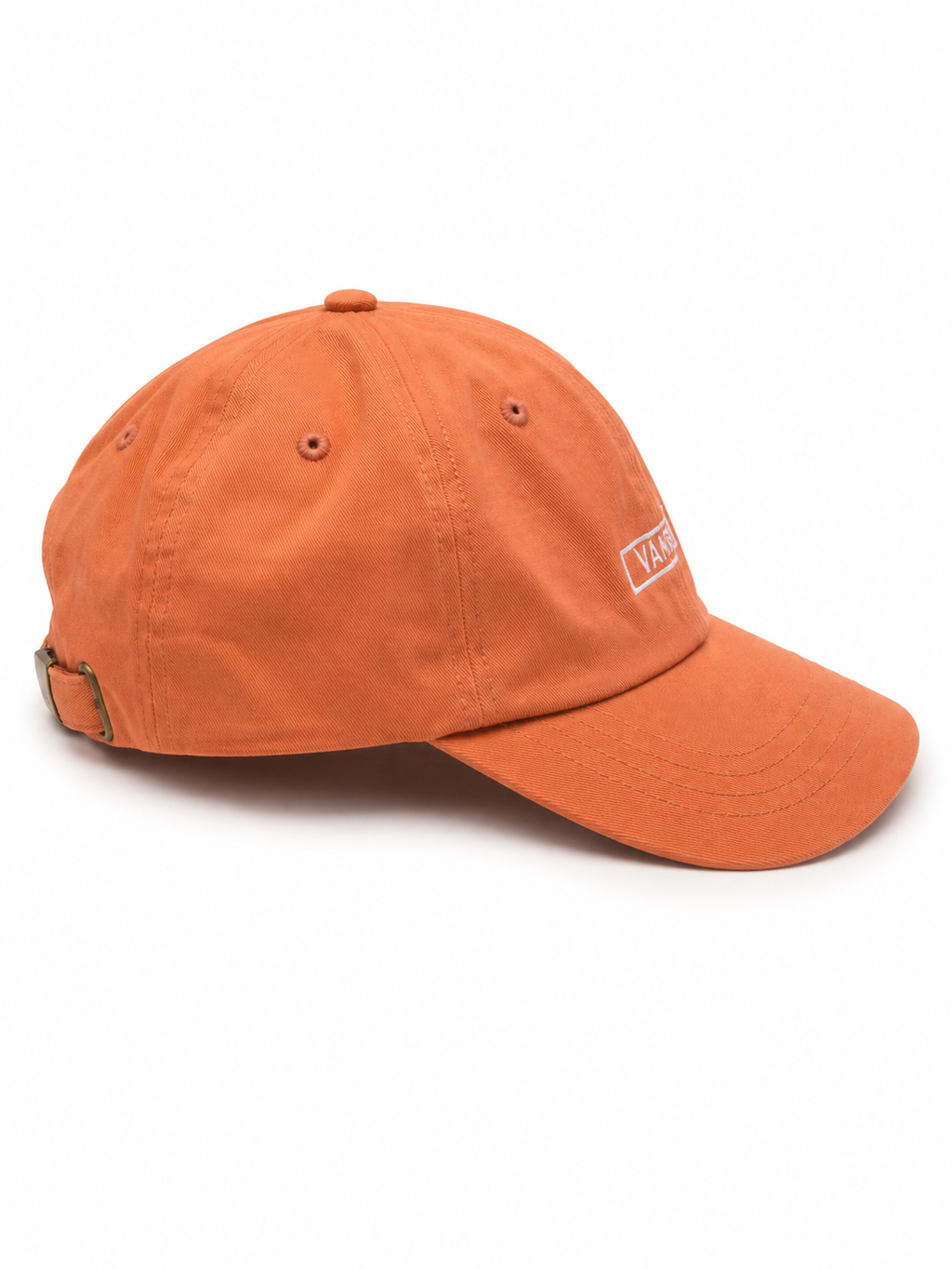 Front view of hat in 100% cotton showing the panel construction and archive detailing