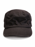Front view of hat in 100% cotton showing the panel construction and archive detailing