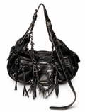 Quilted Biker Bag with Chains
